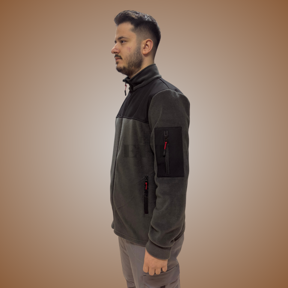 GRİ POLAR CEKET MODELLERİ SOFTSHELLİ