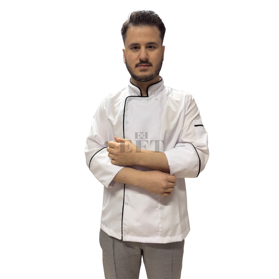 BEYAZ AŞÇI CEKETİ KLASİK MODEL