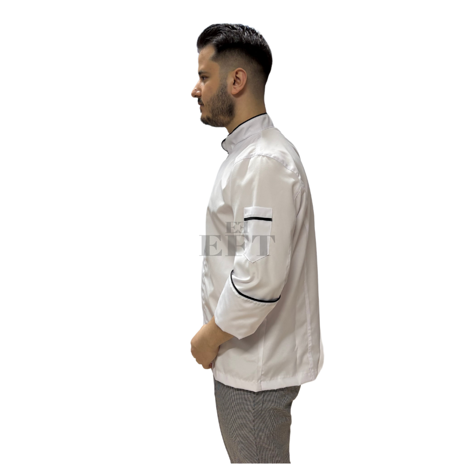 BEYAZ AŞÇI CEKETİ KLASİK MODEL