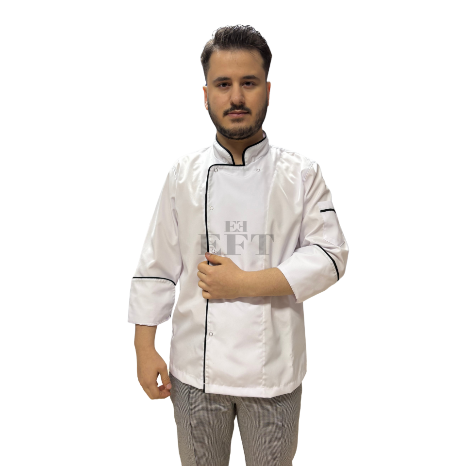 BEYAZ AŞÇI CEKETİ KLASİK MODEL